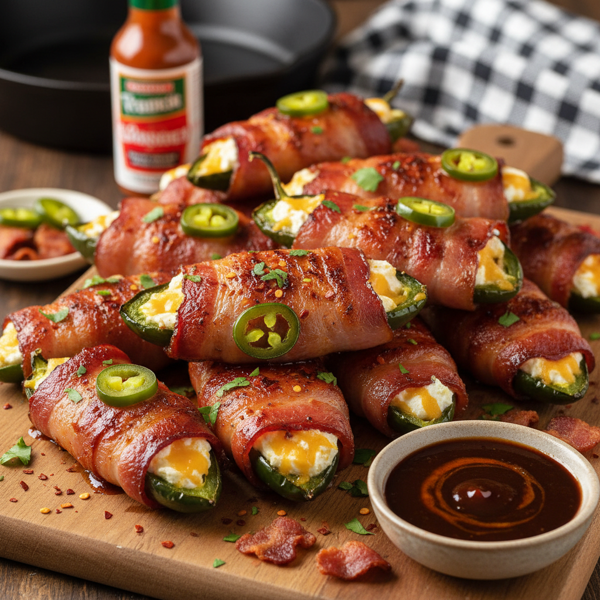Spicy BBQ Bacon-Wrapped Jalapeños recipe