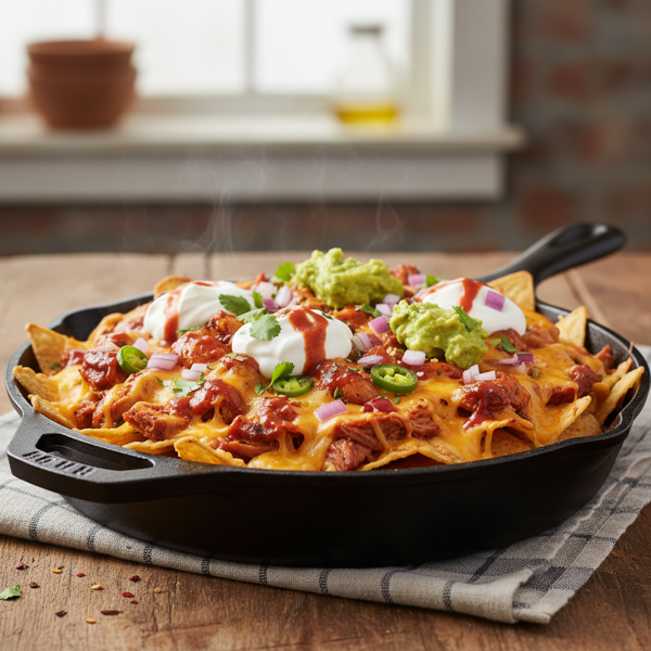 Spicy BBQ Chicken Nacho Bake recipe