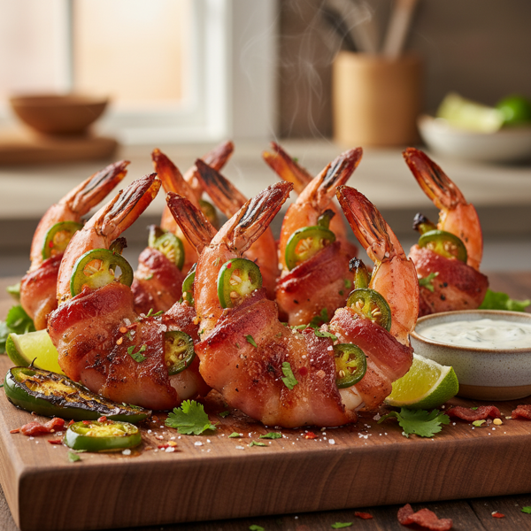 Spicy Bacon-Wrapped Shrimp with Jalapeno Heat recipe