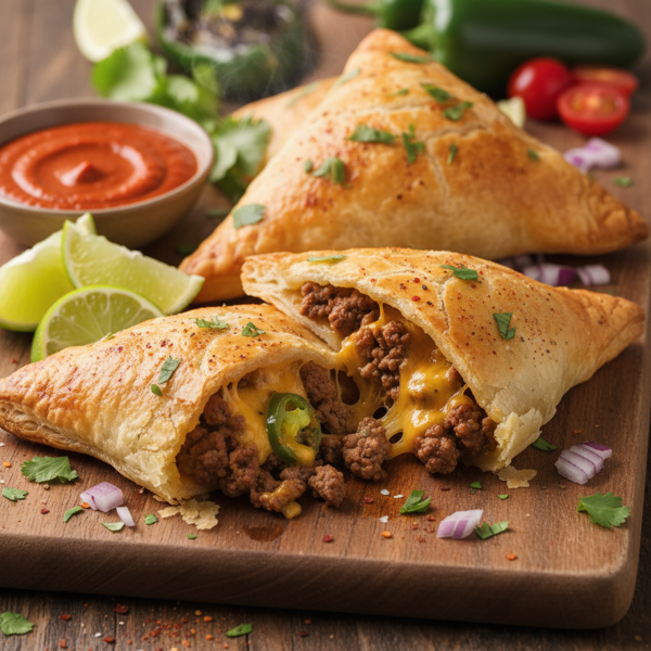 Spicy Beef Taco Melt Pockets recipe
