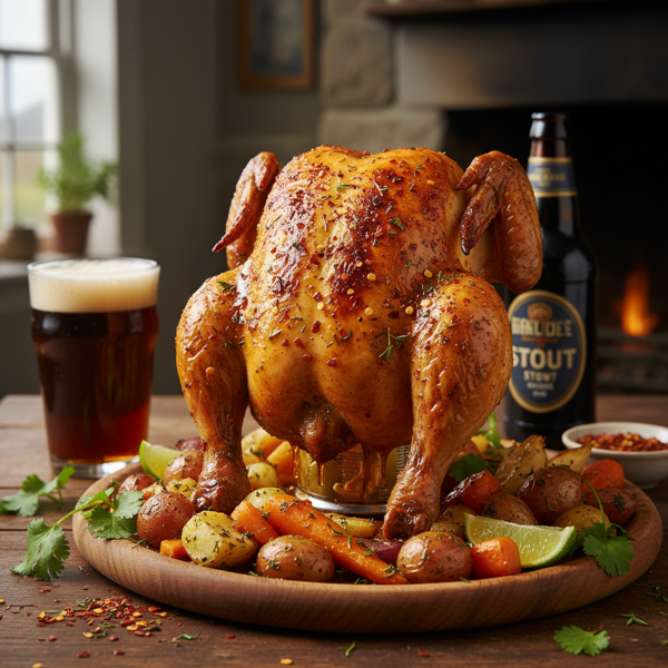 Spicy Beer-Infused Roasted Chicken recipe