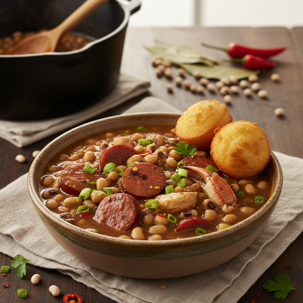 Spicy Black-Eyed Pea and Sausage Gumbo recipe