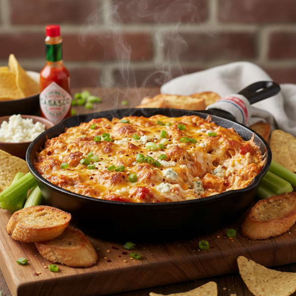 Spicy Blue Cheese Buffalo Chicken Dip recipe