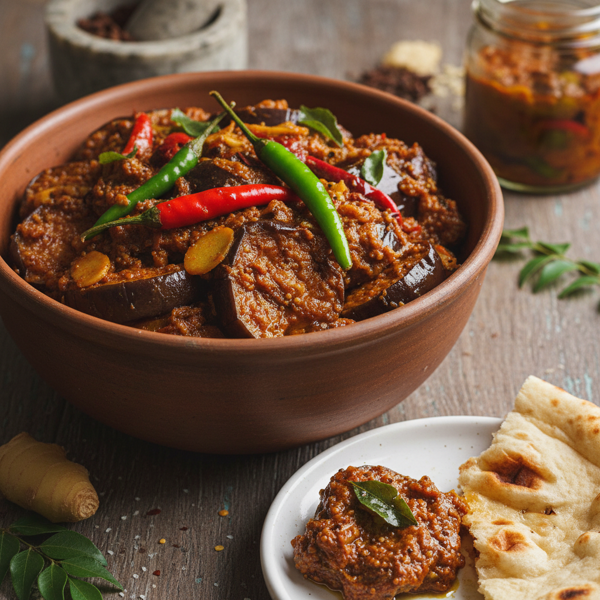 Spicy Brinjal Delight Pickle recipe