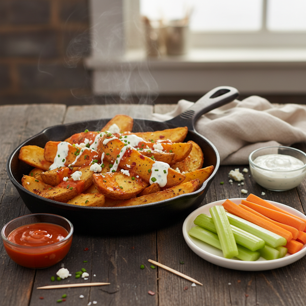 Spicy Buffalo-Style Potato Wedges recipe
