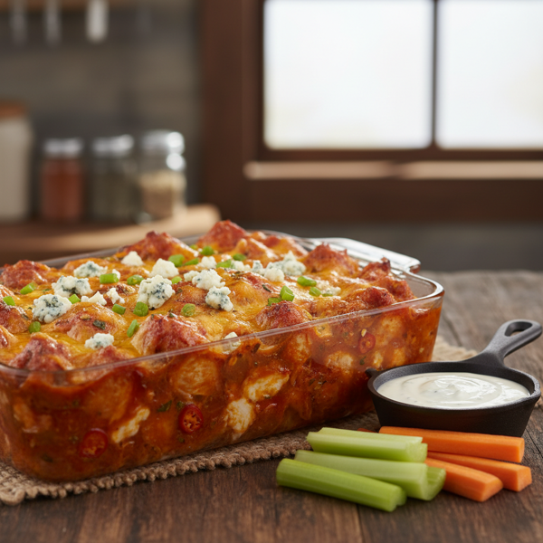 Spicy Buffalo Chicken Bake with Blue Cheese recipe