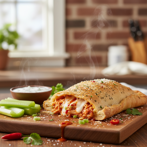 Spicy Buffalo Chicken Calzone Delight recipe