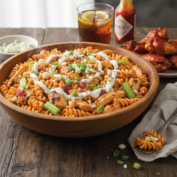 Spicy Buffalo Chicken Pasta Salad recipe