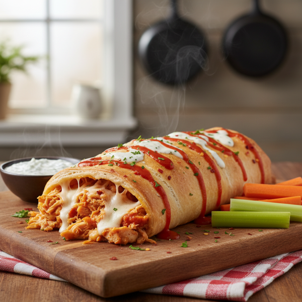Spicy Buffalo Chicken Stromboli Delight recipe