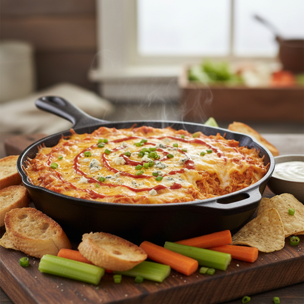 Spicy Buffalo Chicken & Blue Cheese Indulgence Dip recipe