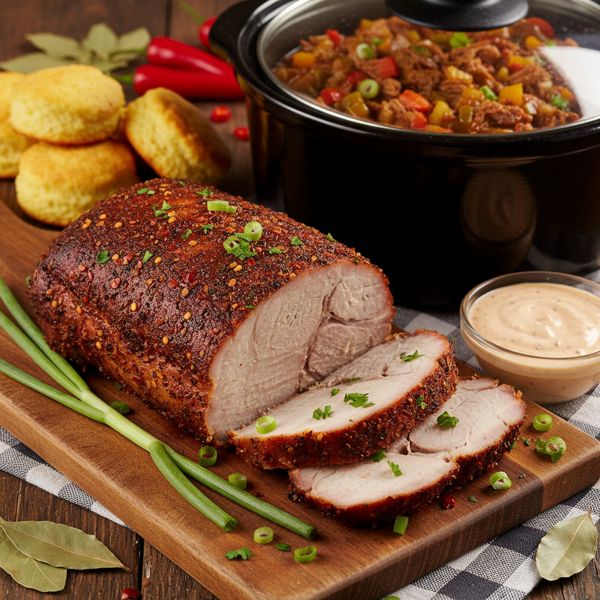 Spicy Cajun-Style Crock Pot Pork Loin Roast recipe
