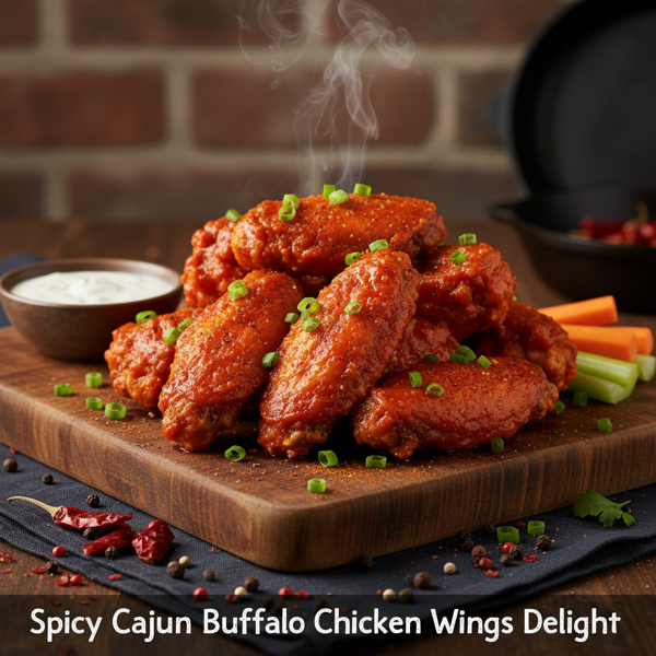 Spicy Cajun Buffalo Chicken Wings Delight recipe