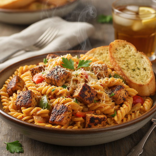 Spicy Cajun Chicken Alfredo Pasta recipe