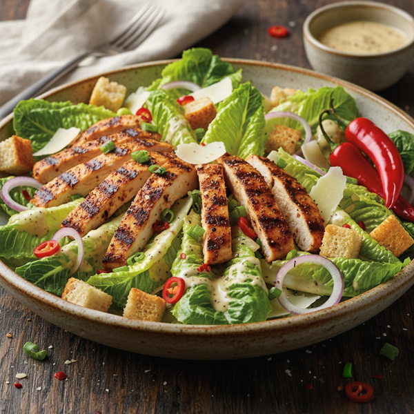 Spicy Cajun Chicken Caesar Salad Delight recipe