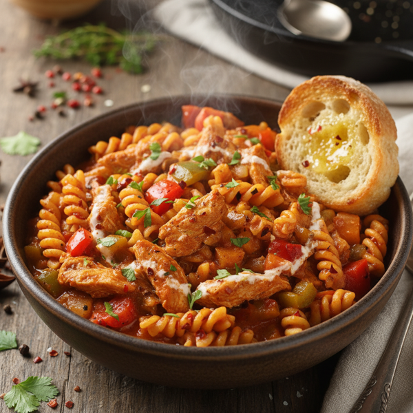 Spicy Cajun Chicken and Pasta Stew recipe