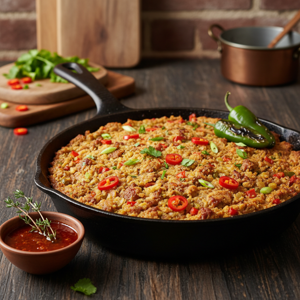Spicy Cajun Cornbread Dressing recipe