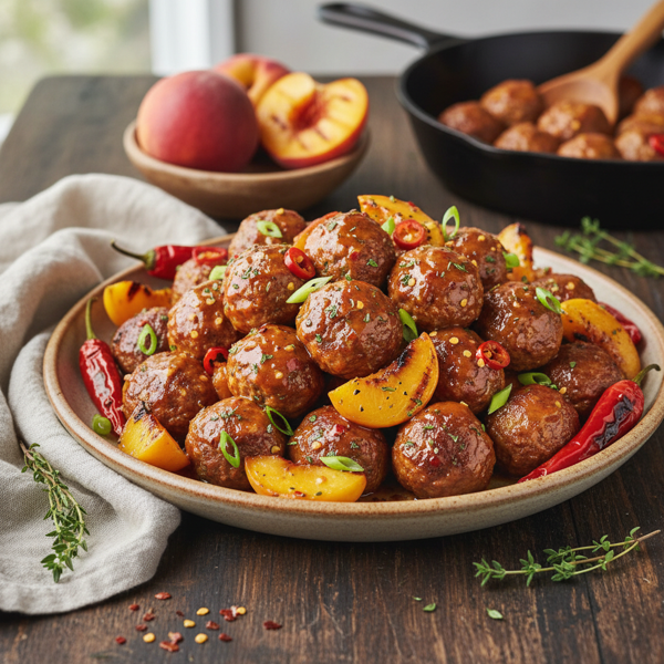 Spicy Cajun Peach Meatballs recipe