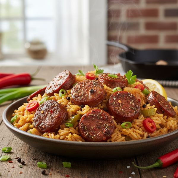 Spicy Cajun Sausage and Rice Delight recipe
