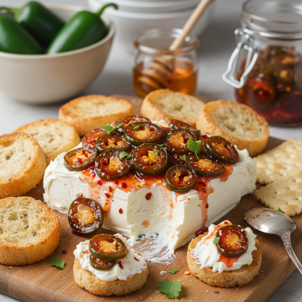 Spicy Candied Jalapeno Cream Cheese Delight recipe