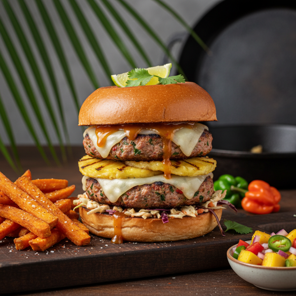 Spicy Caribbean Turkey Burgers recipe