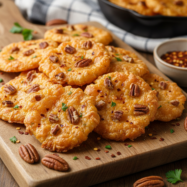 Spicy Cheddar-Pecan Crisps recipe