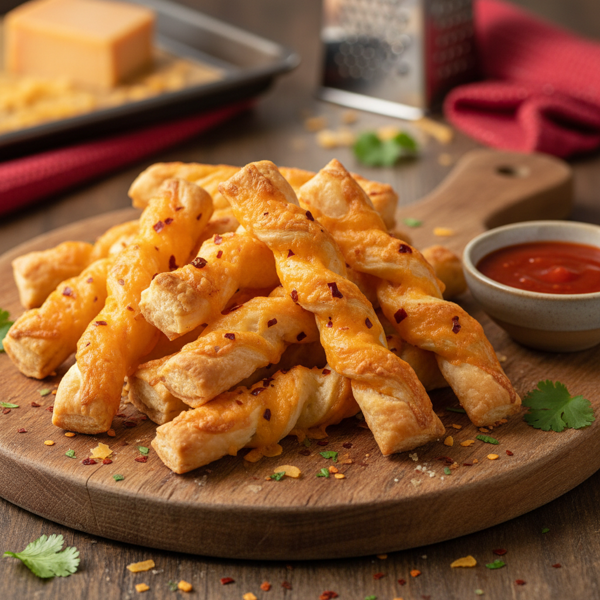 Spicy Cheddar Cheese Twists recipe