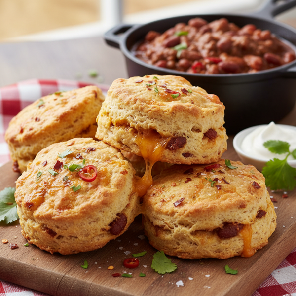 Spicy Cheddar Chili Biscuits recipe