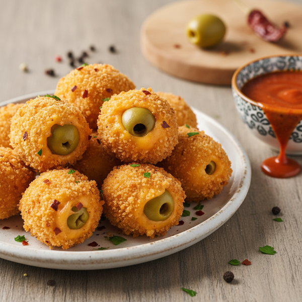 Spicy Cheddar Wrapped Olives recipe