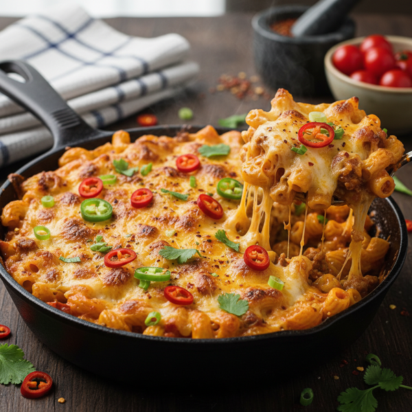 Spicy Cheesy Baked Macaroni Delight recipe