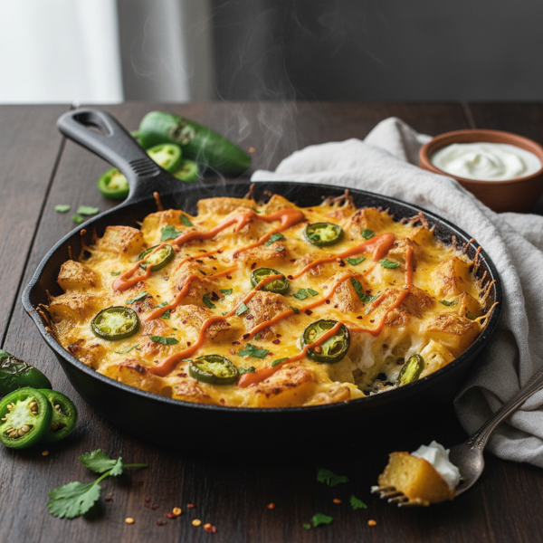 Spicy Cheesy Jalapeno Potatoes recipe