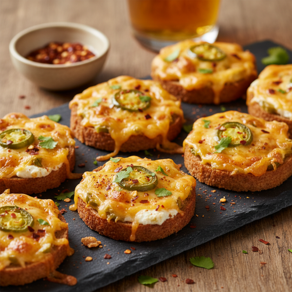 Spicy Cheesy Party Rye Bites recipe