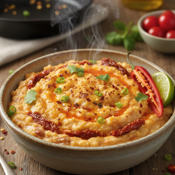 Spicy Cheesy Tomato Grits recipe