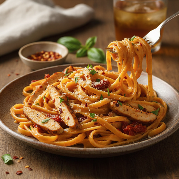 Spicy Chicken Fettuccini Delight recipe