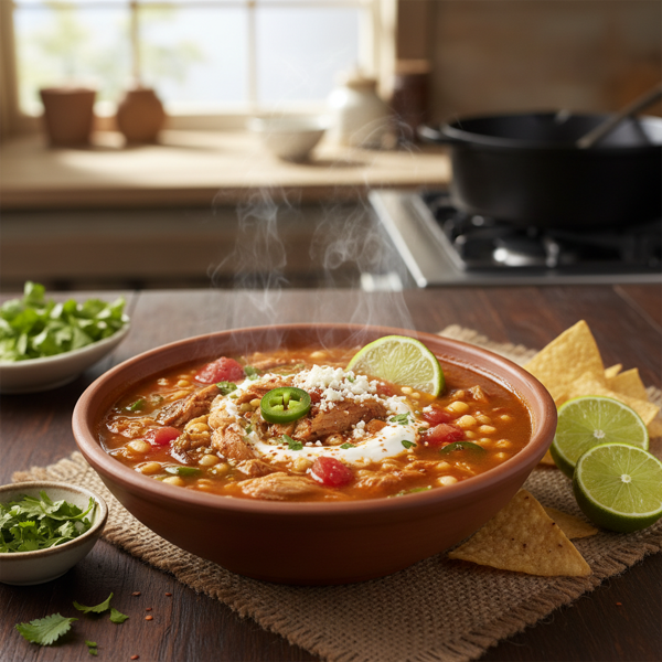 Spicy Chicken Hominy Soup recipe
