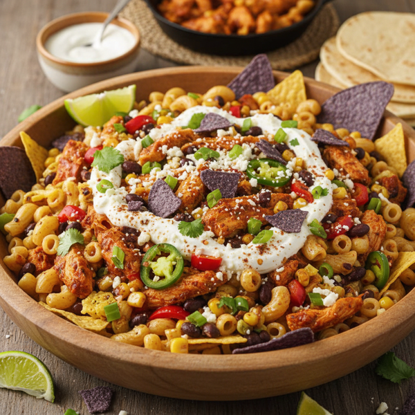 Spicy Chicken Taco Pasta Salad Delight recipe