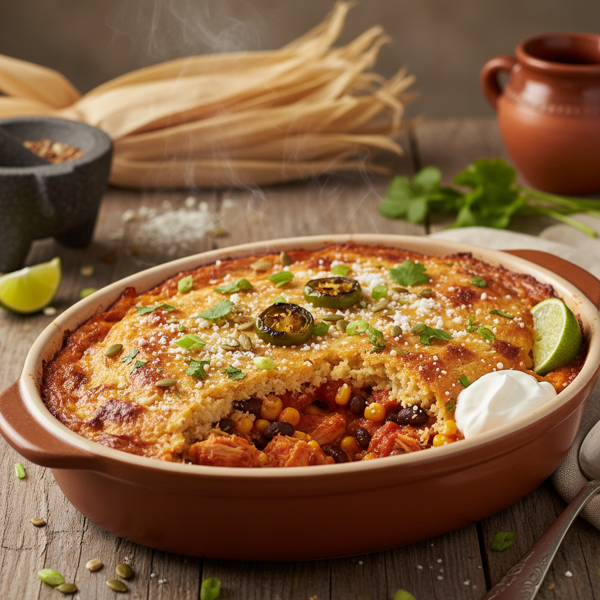 Spicy Chicken Tamale Bake recipe