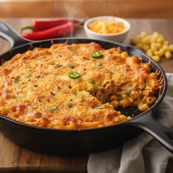 Spicy Chicken & Cheesy Mac Casserole recipe