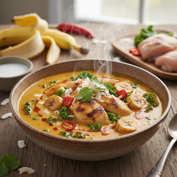 Spicy Chicken and Banana Coconut Soup recipe