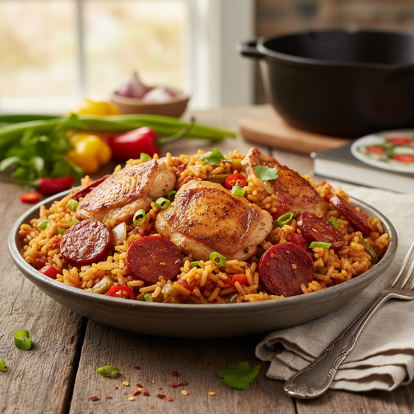 Spicy Chicken and Chorizo Jambalaya recipe