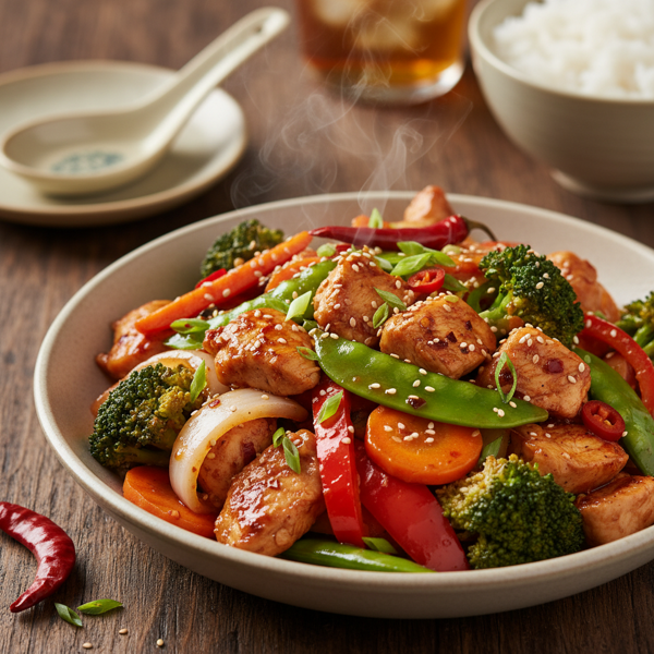Spicy Chicken and Veggie Stir-Fry recipe