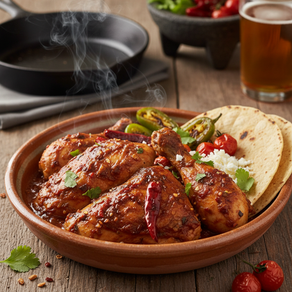 Spicy Chicken in Smoky Red Chile Sauce recipe