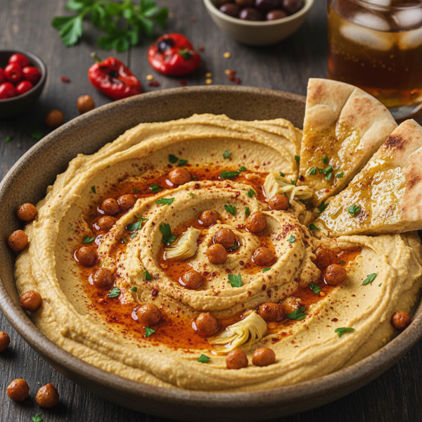 Spicy Chickpea and Artichoke Hummus recipe