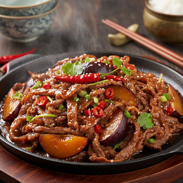 Spicy Chilli Plum Beef Stir-Fry recipe