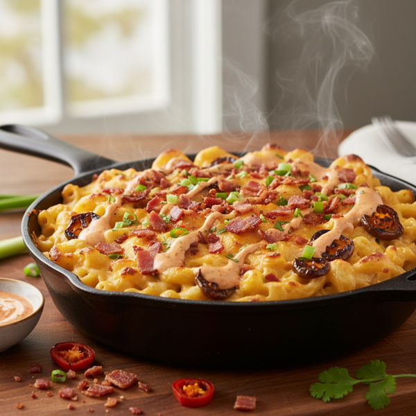 Spicy Chipotle Bacon Ranch Mac and Cheese recipe