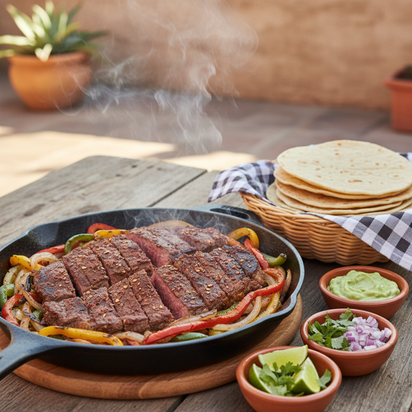 Spicy Chipotle Skirt Steak Fajitas recipe