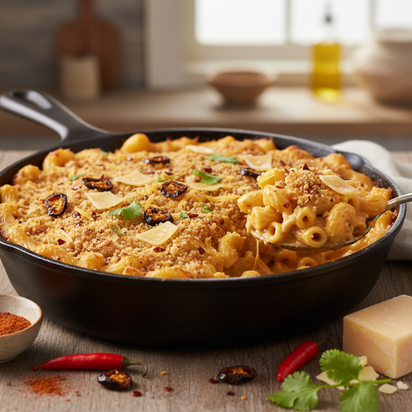 Spicy Chipotle Smoked Gouda Macaroni Bake recipe