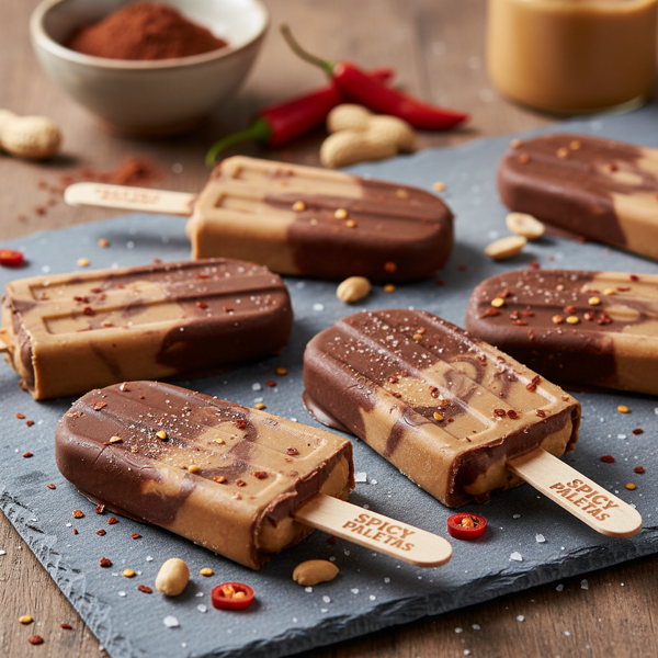 Spicy Chocolate Peanut Butter Paletas recipe