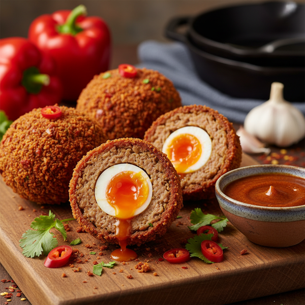 Spicy Chorizo-Crusted Scotch Eggs recipe