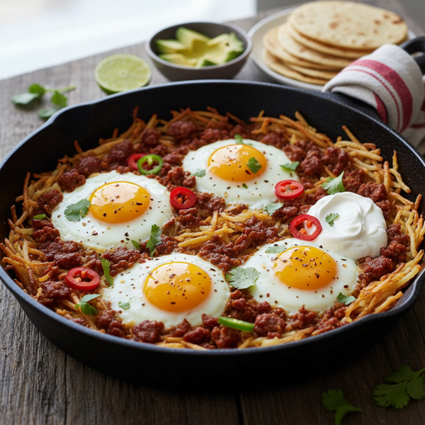 Spicy Chorizo Hash Brown Skillet recipe