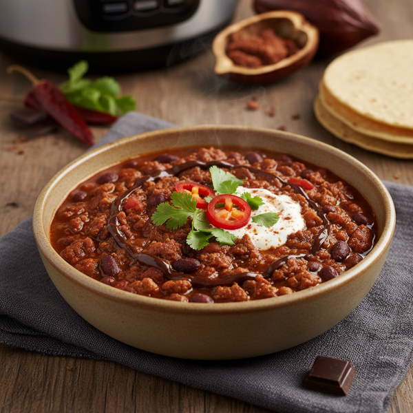 Spicy Chorizo & Cocoa Pressure Cooker Chili recipe